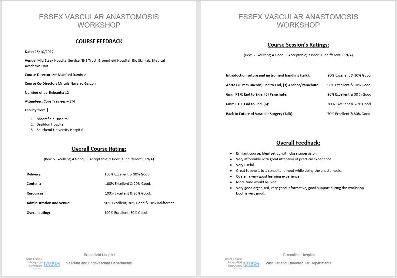 Essex Vascular Anastomosis Workshop
