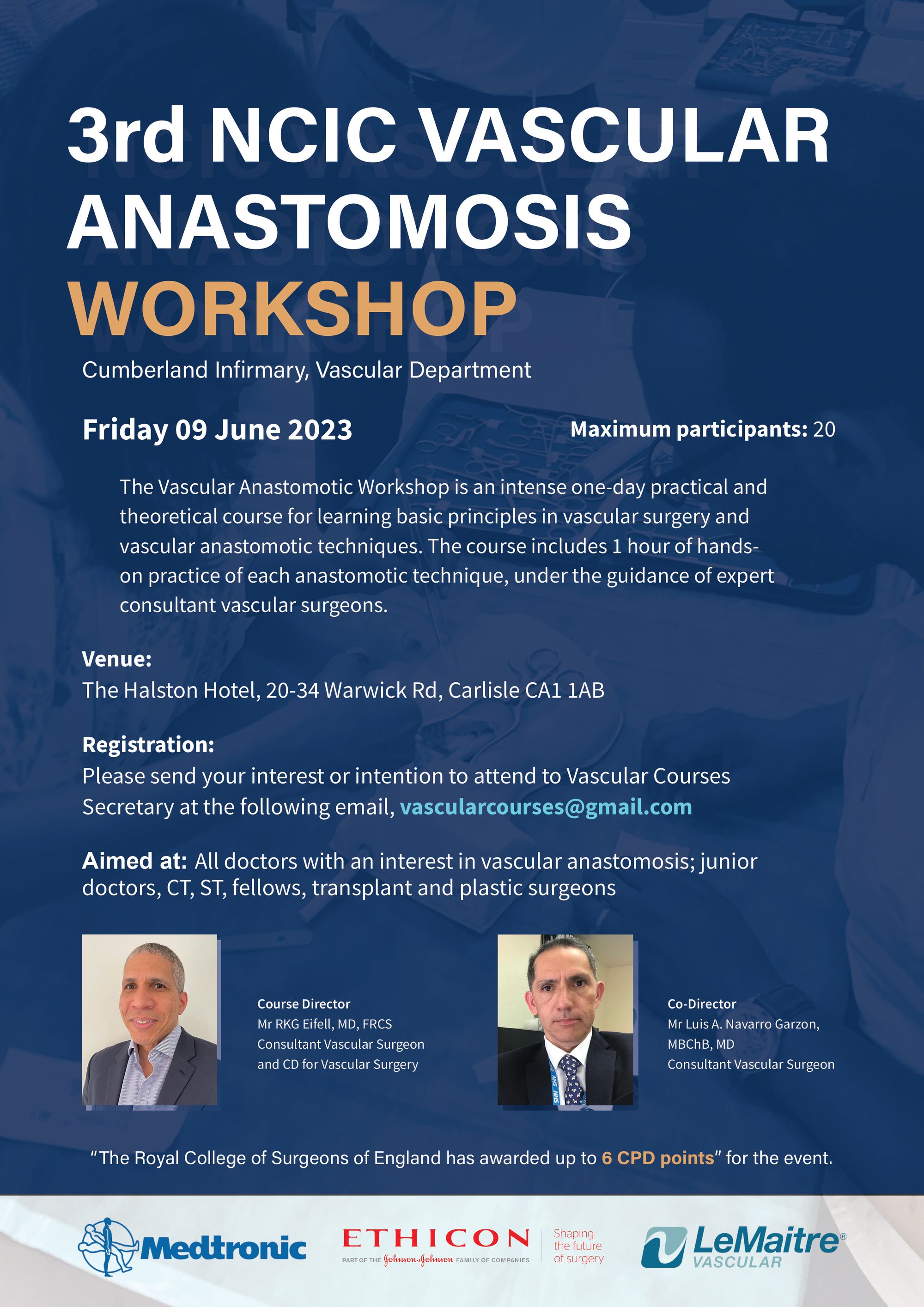 3rd NCIC Vascular Anastomosis Workshop